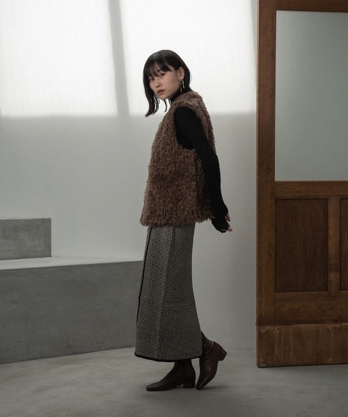 I_am（アイアム）の「jacquard knit tight skirt（スカート・レディース・ブラック/アイボリー/オリーブ・FREE）」の13枚目の写真