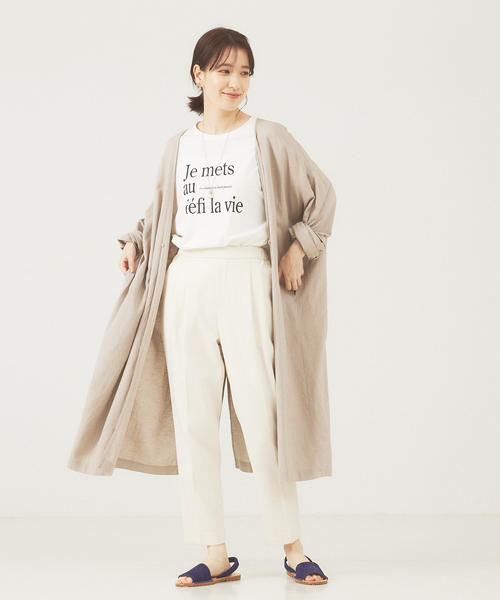 abahouse mavie（アバハウスマヴィ）の「【感嘆/セットアップ対応】タックテーパードパンツ（スラックス・レディース・ブラック/オフホワイト/ブルー/オレンジ/ダークネイビー/イエロー・32/40/34/38/36）」の16枚目の写真