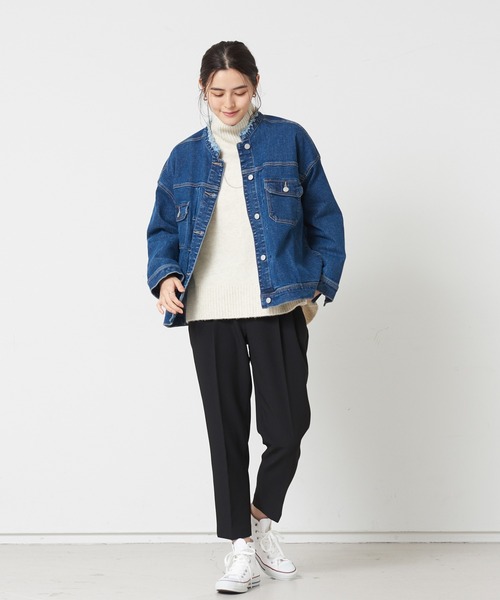 abahouse mavie（アバハウスマヴィ）の「【感嘆/セットアップ対応】タックテーパードパンツ（スラックス・レディース・ブラック/オフホワイト/ブルー/オレンジ/ダークネイビー/イエロー・32/40/34/38/36）」の14枚目の写真