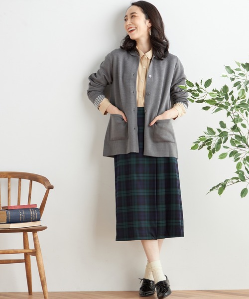 DECOY SINCE 1981（デコイシンスイチキュウハチイチ）の「【抗ピル加工】Wフェイスニットカーディガン（カーディガン/ボレロ・レディース・グレー/ワイン/ネイビー・L/M/LL）」の5枚目の写真