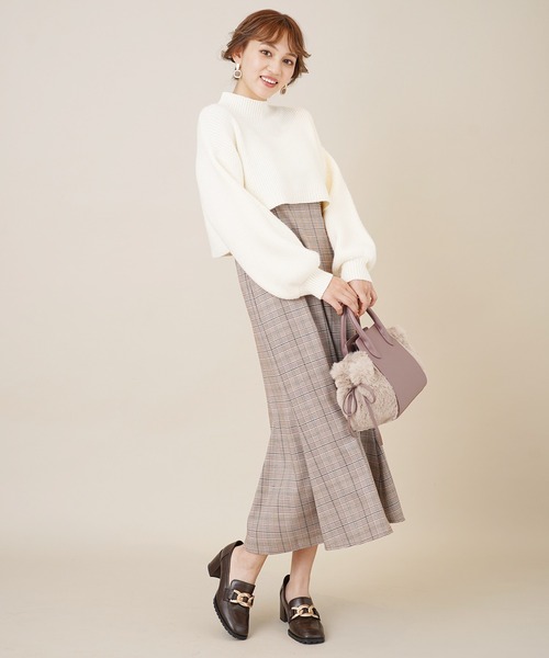 31 Sons de mode(トランテアン ソン ドゥ モード)の「ミニ丈ニット×マーメイドキャミワンピース(ワンピース・レディース・ブラック/ネイビー/オフホワイト・38/36)」の18枚目の写真