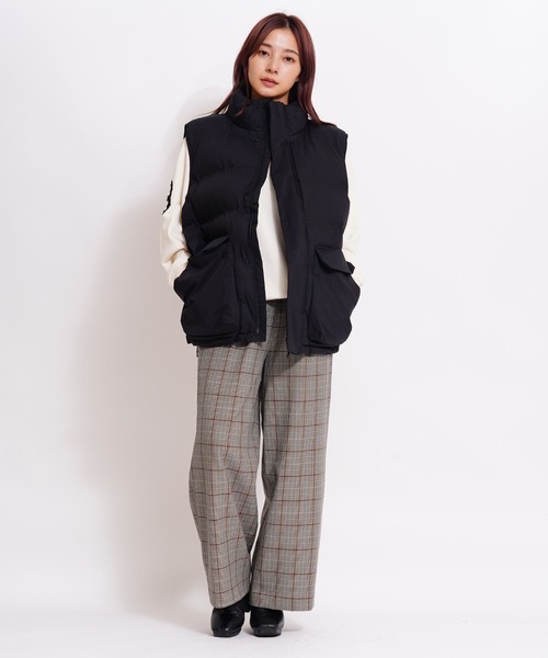 GIORDANO（ジョルダーノ）の「[ GIORDANO ]マウンテンパデッドベスト | 撥水/ 防風 ユニセックス)（ダウンベスト・レディース・ブラック/カーキ・MEDIUM/LARGE/X-LARGE）」の3枚目の写真