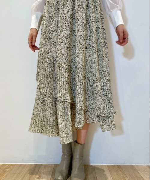 SNIDEL（スナイデル）の「Sustainableプリントプリーツスカート