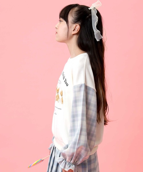 VIVIAN BLUE(ビビアンブルー)の「【VIVIAN BLUE】袖切り替えスウェット(スウェット・キッズ・ライム/オフホワイト・120/130/140/150)」の8枚目の写真