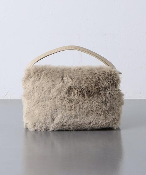 UNITED ARROWS（ユナイテッドアローズ）の「COMBI F/FUR ミニバッグ（ショルダーバッグ・レディース・ブラック/ベージュ・FREE）」の6枚目の写真