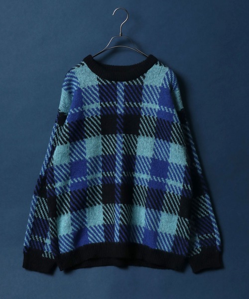 ANPAS（アンパス）の「Total Pattern Shaggy Knit Pullover/総柄 ニット シャギーニット プルオーバー（ニット/セーター・メンズ・ブラック系その他2/ブルー系その他2/ブラウン系その他/ブラック系その他/ブラック系その他3/グリーン系その他/ブルー系その他/パープル系その他/レッド系その他/ブラック系その他4・M/L/LL）」の9枚目の写真