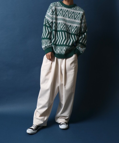 ANPAS（アンパス）の「Total Pattern Shaggy Knit Pullover/総柄 ニット シャギーニット プルオーバー（ニット/セーター・メンズ・ブラック系その他2/ブルー系その他2/ブラウン系その他/ブラック系その他/ブラック系その他3/グリーン系その他/ブルー系その他/パープル系その他/レッド系その他/ブラック系その他4・M/L/LL）」の15枚目の写真