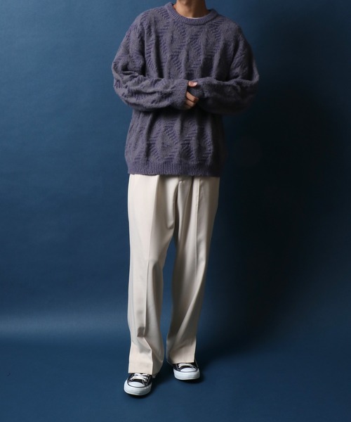 ANPAS（アンパス）の「Total Pattern Shaggy Knit Pullover/総柄 ニット シャギーニット プルオーバー（ニット/セーター・メンズ・ブラック系その他2/ブルー系その他2/ブラウン系その他/ブラック系その他/ブラック系その他3/グリーン系その他/ブルー系その他/パープル系その他/レッド系その他/ブラック系その他4・M/L/LL）」の21枚目の写真