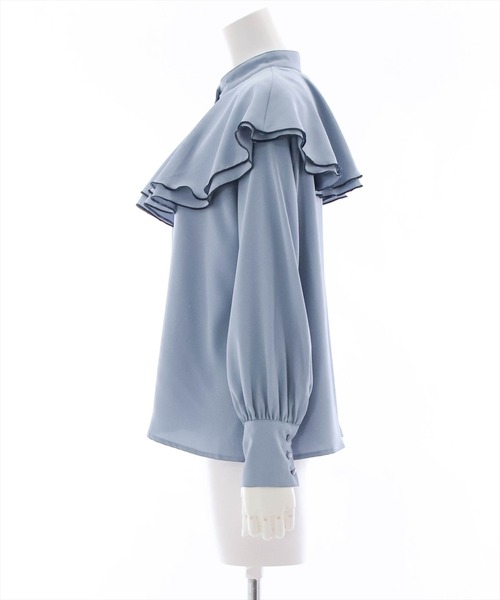 clear(クリア)の「長袖ケープブラウス(シャツ/ブラウス・レディース・オフホワイト/ブラック/ブルーグレー・F)」の5枚目の写真