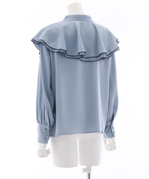 clear(クリア)の「長袖ケープブラウス(シャツ/ブラウス・レディース・オフホワイト/ブラック/ブルーグレー・F)」の6枚目の写真