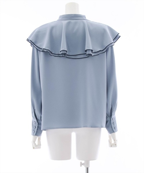 clear(クリア)の「長袖ケープブラウス(シャツ/ブラウス・レディース・オフホワイト/ブラック/ブルーグレー・F)」の7枚目の写真