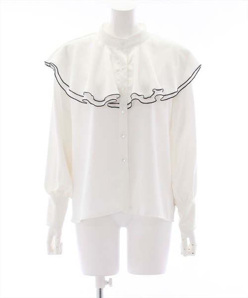 clear(クリア)の「長袖ケープブラウス(シャツ/ブラウス・レディース・オフホワイト/ブラック/ブルーグレー・F)」の20枚目の写真