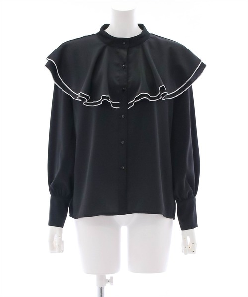 clear(クリア)の「長袖ケープブラウス(シャツ/ブラウス・レディース・オフホワイト/ブラック/ブルーグレー・F)」の21枚目の写真