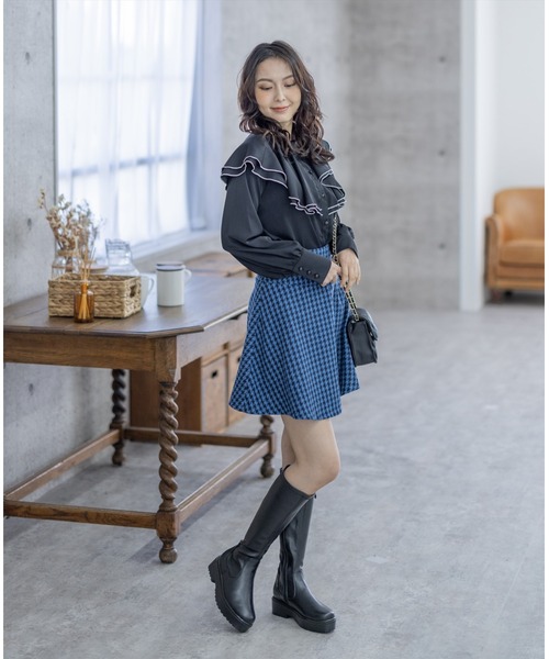 clear(クリア)の「長袖ケープブラウス(シャツ/ブラウス・レディース・オフホワイト/ブラック/ブルーグレー・F)」の12枚目の写真