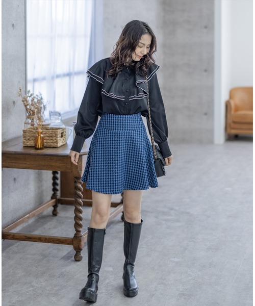 clear(クリア)の「長袖ケープブラウス(シャツ/ブラウス・レディース・オフホワイト/ブラック/ブルーグレー・F)」の13枚目の写真