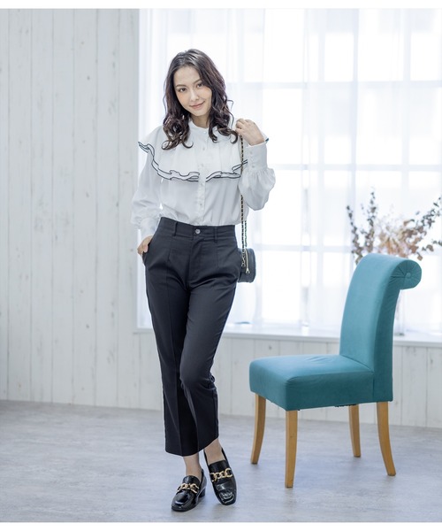 clear(クリア)の「長袖ケープブラウス(シャツ/ブラウス・レディース・オフホワイト/ブラック/ブルーグレー・F)」の17枚目の写真