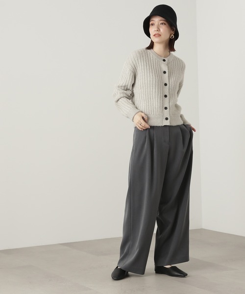 N.(N. Natural Beauty Basic)(エヌエヌナチュラルビューティーベーシック)の「【横田ひかるさん着用】◆ダブルタックワイドストレートパンツ(その他パンツ・レディース・グレー/ピンク/モカ・MEDIUM)」の4枚目の写真