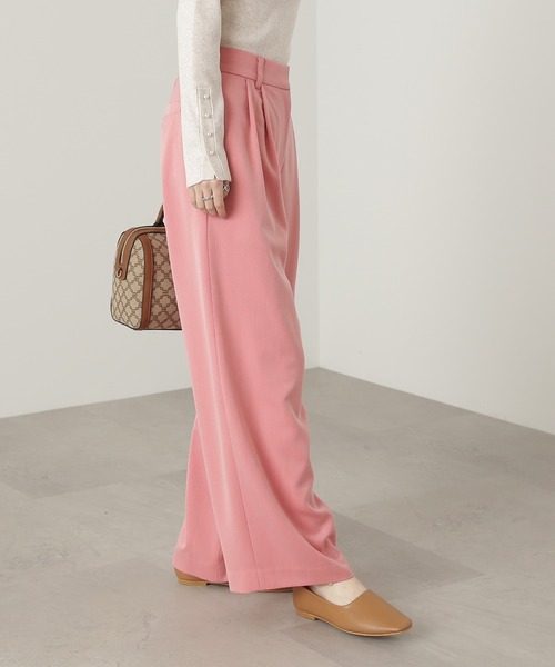 N.(N. Natural Beauty Basic)(エヌエヌナチュラルビューティーベーシック)の「【横田ひかるさん着用】◆ダブルタックワイドストレートパンツ(その他パンツ・レディース・グレー/ピンク/モカ・MEDIUM)」の7枚目の写真