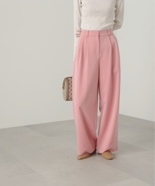 N.(N. Natural Beauty Basic)(エヌエヌナチュラルビューティーベーシック)の「【横田ひかるさん着用】◆ダブルタックワイドストレートパンツ(その他パンツ・レディース・グレー/ピンク/モカ・MEDIUM)」の13枚目の写真