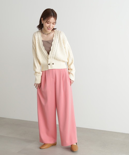 N.(N. Natural Beauty Basic)(エヌエヌナチュラルビューティーベーシック)の「【横田ひかるさん着用】◆ダブルタックワイドストレートパンツ(その他パンツ・レディース・グレー/ピンク/モカ・MEDIUM)」の18枚目の写真