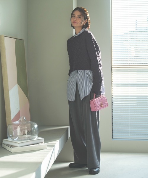 N.(N. Natural Beauty Basic)(エヌエヌナチュラルビューティーベーシック)の「【横田ひかるさん着用】◆ダブルタックワイドストレートパンツ(その他パンツ・レディース・グレー/ピンク/モカ・MEDIUM)」の21枚目の写真