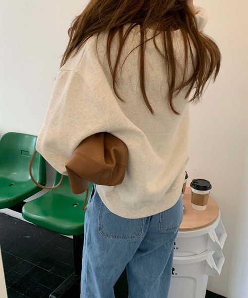 Girly Doll（ガーリードール）の「ビッグシルエットロゴトレーナー（スウェット・レディース・ライトグレー/ネイビー/ベージュ/グリーン・FREE）」の21枚目の写真