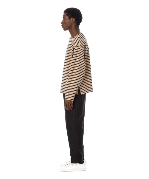 Sandinista(サンディニスタ)の「Boat Neck Heavy Border L-S Tee / ボートネックボーダー長袖Tシャツ(Tシャツ/カットソー・メンズ・オリーブ×ブラック/ベージュ×ブラック/ホワイト×ブラック/グレー系その他・LARGE/SMALL/MEDIUM)」の9枚目の写真