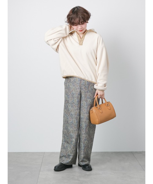 Lugnoncure（ルノンキュール）の「フリースハイネック配色トップス（Tシャツ/カットソー・レディース・オフホワイト/グレー/ブラック・ﾌﾘ-）」の5枚目の写真