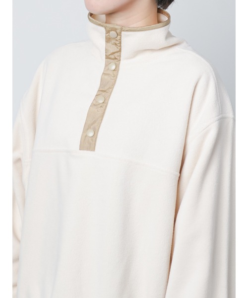 Lugnoncure（ルノンキュール）の「フリースハイネック配色トップス（Tシャツ/カットソー・レディース・オフホワイト/グレー/ブラック・ﾌﾘ-）」の11枚目の写真