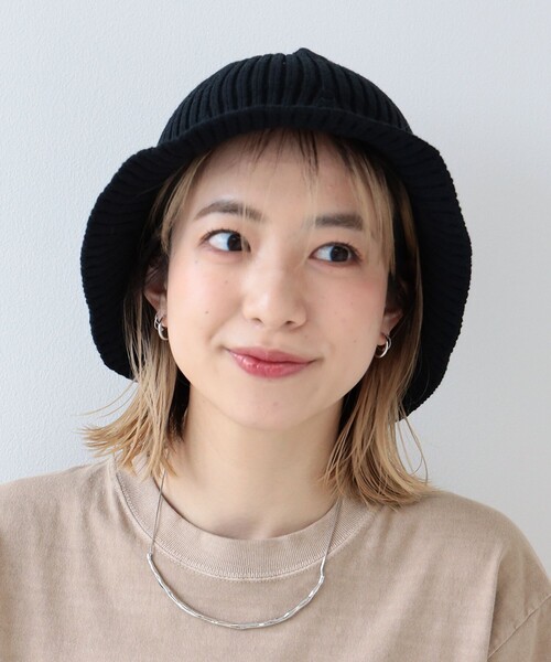 Ray BEAMS（レイビームス）の「Ray BEAMS / コットン リブ バケット ハット（ハット・レディース・ブラック/ホワイト/ピンク/ベージュ・ONE SIZE）」の8枚目の写真