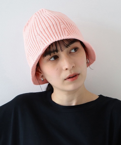 Ray BEAMS（レイビームス）の「Ray BEAMS / コットン リブ バケット ハット（ハット・レディース・ブラック/ホワイト/ピンク/ベージュ・ONE SIZE）」の4枚目の写真