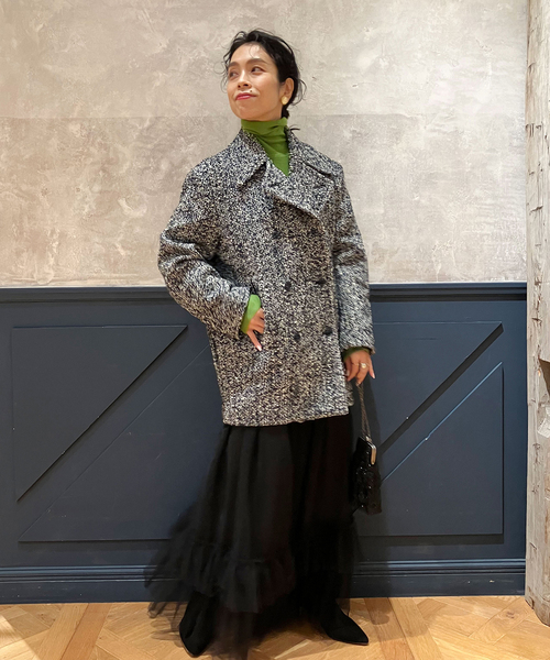 IENA LA BOUCLE（イエナラブークル）の「IENA LA BOUCLE CREVACUORE Pコート（ピーコート・レディース・ブラック・FREE）」の3枚目の写真