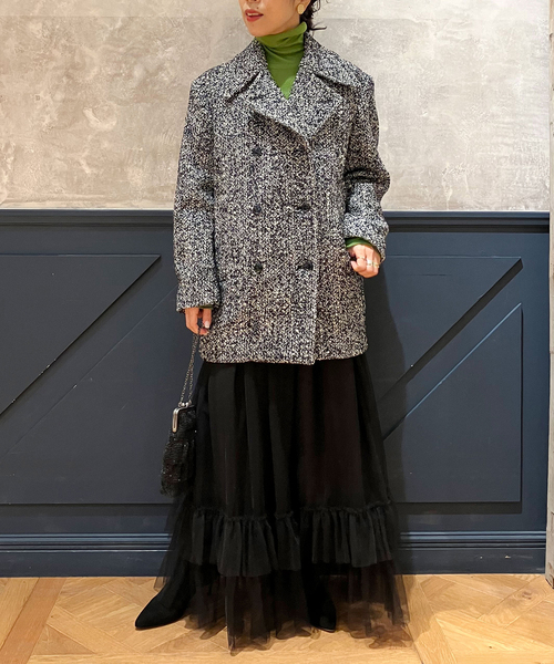 IENA LA BOUCLE（イエナラブークル）の「IENA LA BOUCLE CREVACUORE Pコート（ピーコート・レディース・ブラック・FREE）」の4枚目の写真