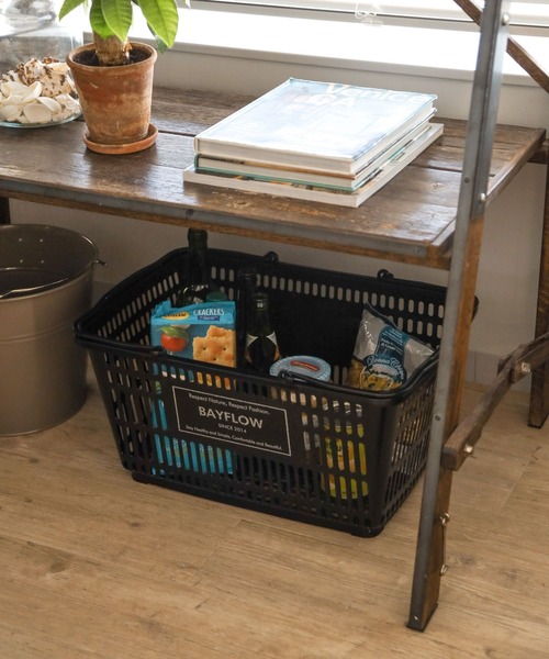 BAYFLOW(ベイフロー)の「BFレジカゴ3(インテリア雑貨・レディース・グレー/ブラック/ネイビー/オレンジ・0)」の2枚目の写真