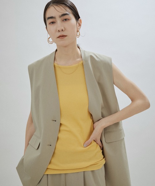 【サステナブル】シルク混2WAYタンクトップ