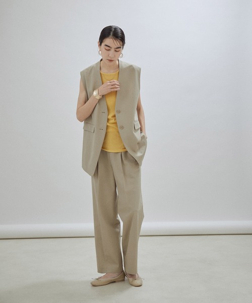 【サステナブル】シルク混2WAYタンクトップ