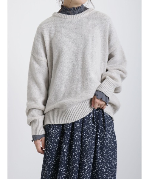 Samansa Mos2 blue(サマンサモスモスブルー)の「クルーネックニットプルオーバー(ニット/セーター・レディース・ブルー/グリーン/シルバーグレー・フリ-)」の14枚目の写真