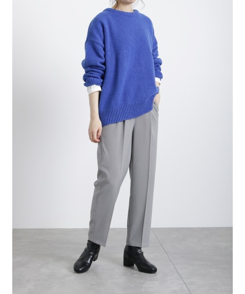 Samansa Mos2 blue(サマンサモスモスブルー)の「クルーネックニットプルオーバー(ニット/セーター・レディース・ブルー/グリーン/シルバーグレー・フリ-)」の6枚目の写真
