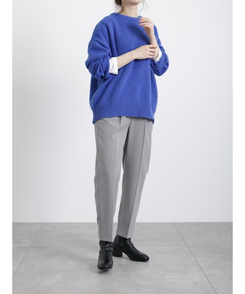 Samansa Mos2 blue(サマンサモスモスブルー)の「クルーネックニットプルオーバー(ニット/セーター・レディース・ブルー/グリーン/シルバーグレー・フリ-)」の8枚目の写真