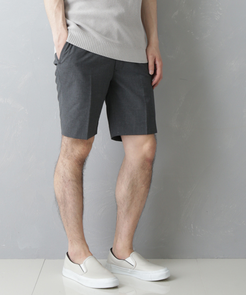 STUDIOUS(ステュディオス)の「T/Rストレッチショートパンツ MADE IN JAPAN(スラックス・メンズ・ブラック/グレー/ネイビー・1/3/2)」の3枚目の写真