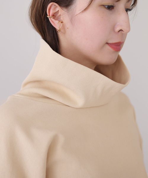 ElegChic(エレグシック)の「ニットドッキングハイネック裏起毛プルオーバー(Tシャツ/カットソー・レディース・ライトベージュ/杢グレー/ライトカーキ/ブラック・4L/XL/M)」の21枚目の写真