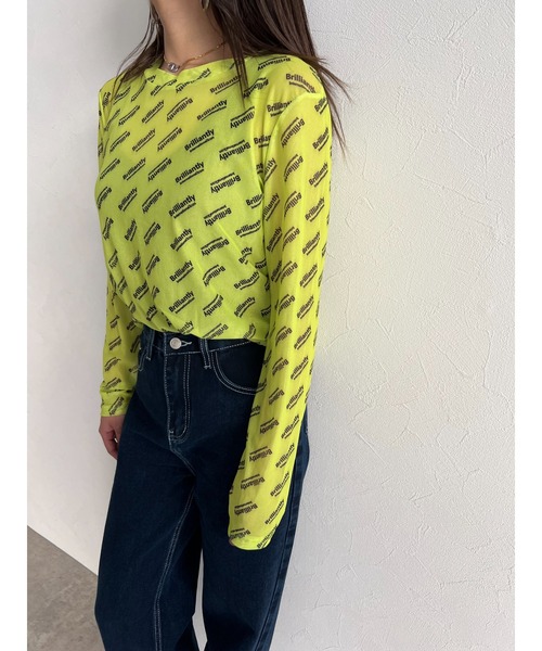owndaily(オンデイリー)の「シアークルーネックTシャツ(Tシャツ/カットソー・レディース・ブラック/ブルー/ホワイト/イエロー・FREE)」の2枚目の写真
