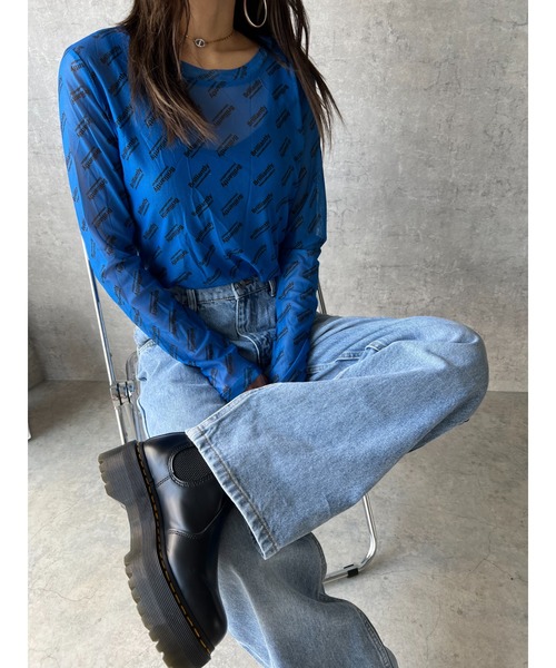 owndaily(オンデイリー)の「シアークルーネックTシャツ(Tシャツ/カットソー・レディース・ブラック/ブルー/ホワイト/イエロー・FREE)」の4枚目の写真