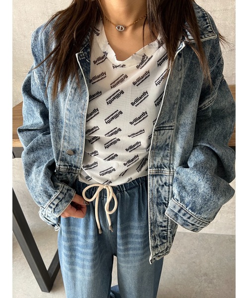 owndaily(オンデイリー)の「シアークルーネックTシャツ(Tシャツ/カットソー・レディース・ブラック/ブルー/ホワイト/イエロー・FREE)」の5枚目の写真