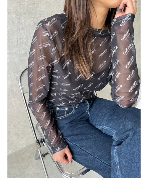 owndaily(オンデイリー)の「シアークルーネックTシャツ(Tシャツ/カットソー・レディース・ブラック/ブルー/ホワイト/イエロー・FREE)」の6枚目の写真
