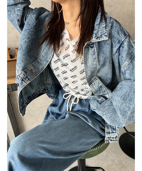 owndaily(オンデイリー)の「シアークルーネックTシャツ(Tシャツ/カットソー・レディース・ブラック/ブルー/ホワイト/イエロー・FREE)」の15枚目の写真