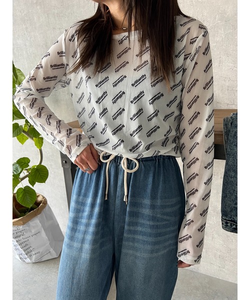 owndaily(オンデイリー)の「シアークルーネックTシャツ(Tシャツ/カットソー・レディース・ブラック/ブルー/ホワイト/イエロー・FREE)」の17枚目の写真