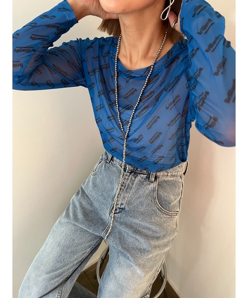 owndaily(オンデイリー)の「シアークルーネックTシャツ(Tシャツ/カットソー・レディース・ブラック/ブルー/ホワイト/イエロー・FREE)」の9枚目の写真