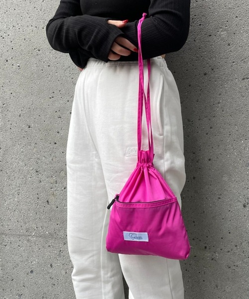 CIAOPANIC(チャオパニック)の「【GEM】カラーナイロン巾着バッグ(ハンドバッグ・レディース・ブルー/ブラック/ピンク/ベージュ・FREE)」の1枚目の写真