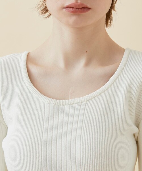 CITY TOKYO（シティトウキョウ）の「【アウトラスト】2WAYリブニットトップス（ニット/セーター・レディース・ブラック/ホワイト/オレンジ・FREE）」の11枚目の写真